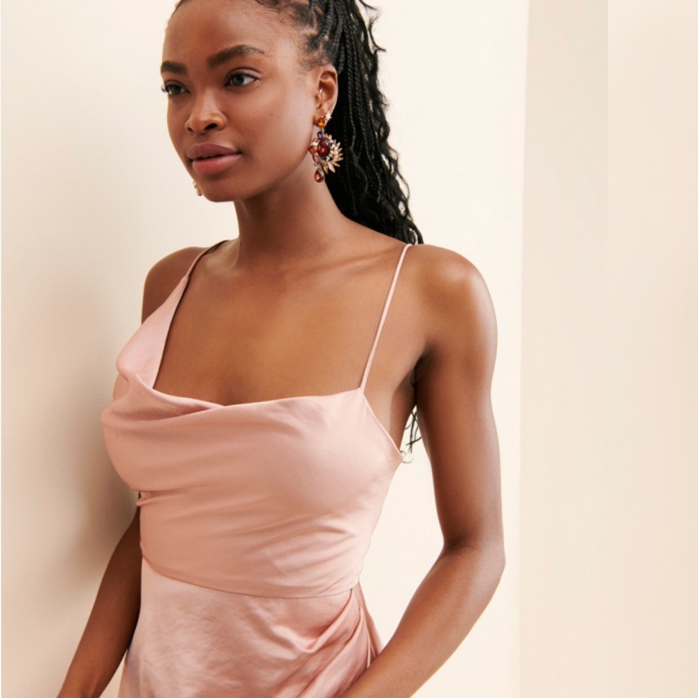 Significant Other Elegant Satin Slip Dress in Blush Pink 10